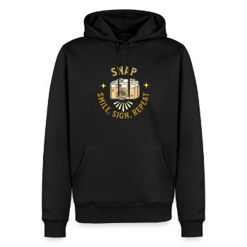 Photographie Mémoire Appareil photo Clic Capture Photographie - Sweat à capuche Premium bio Homme - noir - Devant - Nico (187cm)