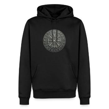 Wikinger-Kompassstein - Männer Premium Bio Hoodie - Schwarz - Vorne - Nico (187cm)