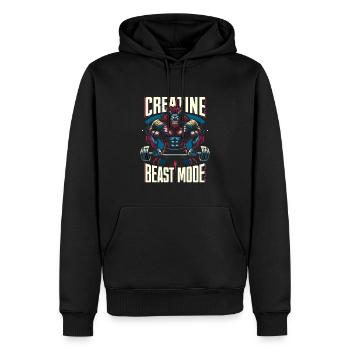 Bodybuilding, Powerlifting, Weightlifting, Fitness - Men’s Premium Organic Hoodie - black - Front - Nico (187cm)