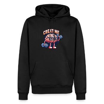 Musculation, Powerlifting, Haltération, Fitness - Sweat à capuche Premium bio Homme - noir - Devant - Nico (187cm)