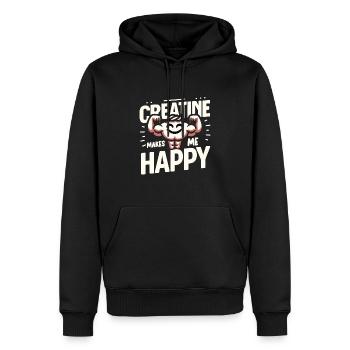 Musculation, Powerlifting, Haltération, Fitness - Sweat à capuche Premium bio Homme - noir - Devant - Nico (187cm)