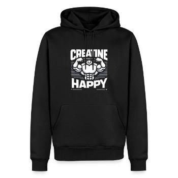 Musculation, Powerlifting, Haltération, Fitness - Sweat à capuche Premium bio Homme - noir - Devant - Nico (187cm)