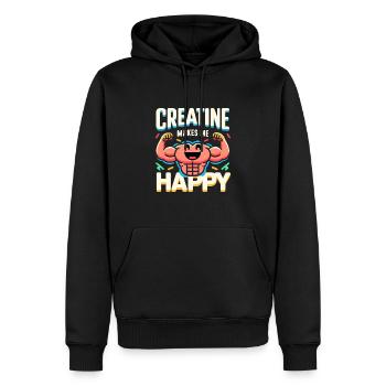 Bodybuilding, Powerlifting, Weightlifting, Fitness - Men’s Premium Organic Hoodie - black - Front - Nico (187cm)
