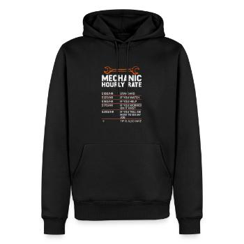 Mécanicien Taux horaire Mécanicien drôle - Sweat à capuche Premium bio Homme - noir - Devant - Nico (187cm)