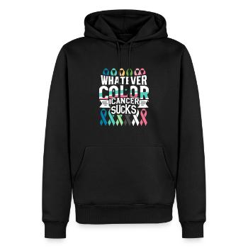 Krebs Saugt Krebsbewusstsein Krebskrieger - Männer Premium Bio Hoodie - Schwarz - Vorne - Nico (187cm)
