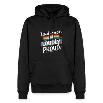 Naissancegay Gay Pride Drapeau Mois de la fierté Égalité des droits - Sweat à capuche Premium bio Homme - noir - Devant - Nico (187cm)