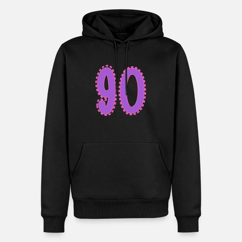 90. 90 ANS. 90e ANNIVERSAIRE. ANNIVERSAIRE 90 ANS. - Sweat à capuche Premium bio Homme - noir