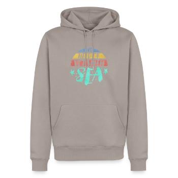 Vitamin Meer Retro - Männer Premium Bio Hoodie - Taupe - Vorne - Nico (187cm)