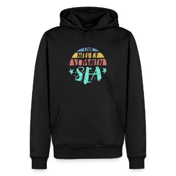 Vitamine Mer rétro - Sweat à capuche Premium bio Homme - noir - Devant - Nico (187cm)