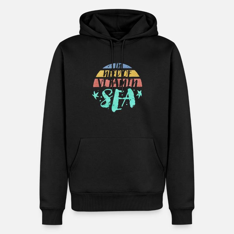 Vitamine Mer rétro - Sweat à capuche Premium bio Homme - noir