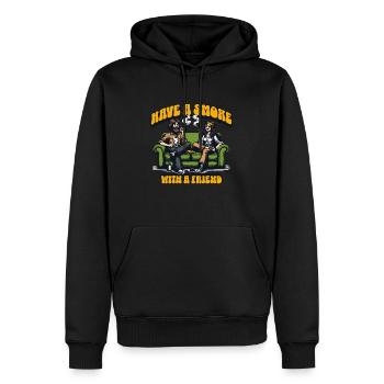 Have a smoke with a Friend - Männer Premium Bio Hoodie - Schwarz - Vorne - Nico (187cm)