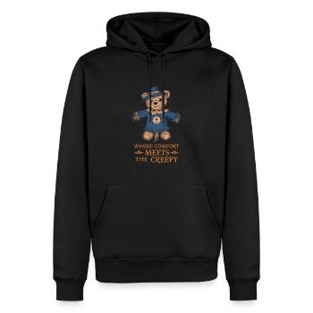 Horreur Ours en peluche griffant à travers la nuit Horreur - Sweat à capuche Premium bio Homme - noir - Devant - Nico (187cm)