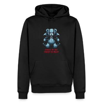 Horreur Ours en peluche griffant à travers la nuit Horreur - Sweat à capuche Premium bio Homme - noir - Devant - Nico (187cm)