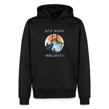 À Bout De Souffle Randonnée Société Nature Rétro Forêt - Sweat à capuche Premium bio Homme - noir - Devant - Nico (187cm)