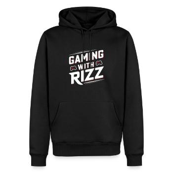 Rizzler Culture Gaming Life Rizzler Citations - Sweat à capuche Premium bio Homme - noir - Devant - Nico (187cm)