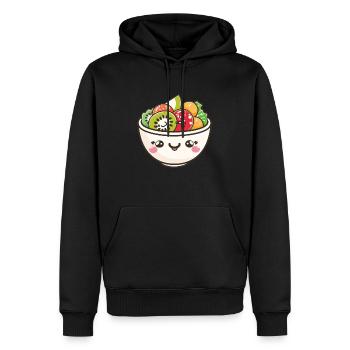 Mignon saladier Bol Bande dessinée - Sweat à capuche Premium bio Homme - noir - Devant - Nico (187cm)