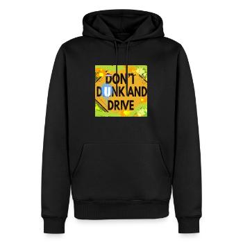 "DON'T DUNK AND DRIVE" - Men’s Premium Organic Hoodie - black - Front - Nico (187cm)