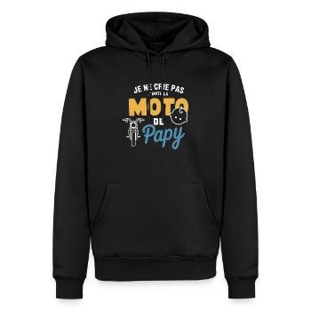 Moto de Papy - Petit imitateur - Sweat à capuche Premium bio Homme - noir - Devant - Nico (187cm)