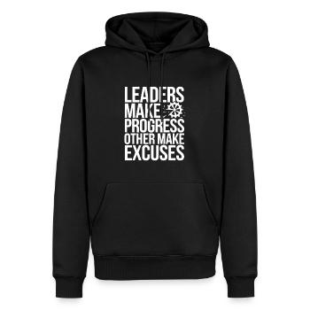 Leadership et gestion orientés vers le progrès pour - Sweat à capuche Premium bio Homme - noir - Devant - Nico (187cm)