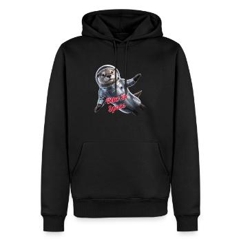 Otter in Space - Männer Premium Bio Hoodie - Schwarz - Vorne - Nico (187cm)