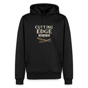 Vibrations de salon de coiffure et coupes de cheveux classiques pour - Sweat à capuche Premium bio Homme - noir - Devant - Nico (187cm)