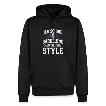 Vibrations de salon de coiffure et coupes de cheveux classiques pour - Sweat à capuche Premium bio Homme - noir - Devant - Nico (187cm)