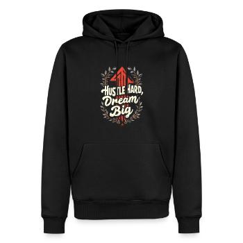 Agitation entrepreneuriale et bourreau de travail en affaires - Sweat à capuche Premium bio Homme - noir - Devant - Nico (187cm)