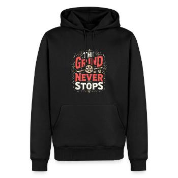 Entrepreneurial Hustle and Workaholic in Business - Men’s Premium Organic Hoodie - black - Front - Nico (187cm)