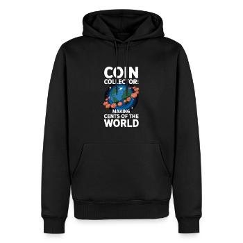 Coin Collector Coin Collection Numismatic History - Männer Premium Bio Hoodie - Schwarz - Vorne - Nico (187cm)