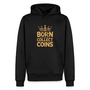 Pièces de collection Collection de pièces Histoire numismatique - Sweat à capuche Premium bio Homme - noir - Devant - Nico (187cm)