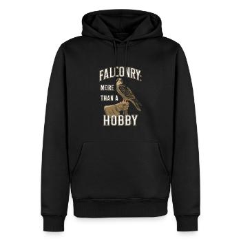 Explorez l’art de la fauconnerie avec de magnifiques oiseaux - Sweat à capuche Premium bio Homme - noir - Devant - Nico (187cm)