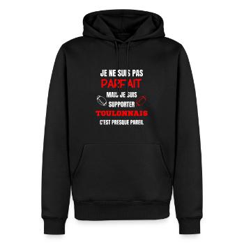Supporteur Toulon Parfait Rugby - Sweat à capuche Premium bio Homme - noir - Devant - Nico (187cm)
