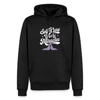 Voyage de guérison émotionnelle vers la pleine conscience et - Sweat à capuche Premium bio Homme - noir - Devant - Nico (187cm)
