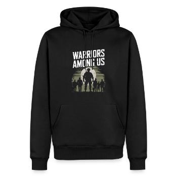 Honorez la Journée des anciens combattants avec le patriotisme et l’armée - Sweat à capuche Premium bio Homme - noir - Devant - Nico (187cm)