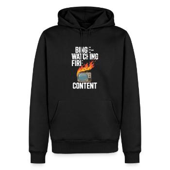 Binge Watching Marathon pour les fans de séries et de films - Sweat à capuche Premium bio Homme - noir - Devant - Nico (187cm)