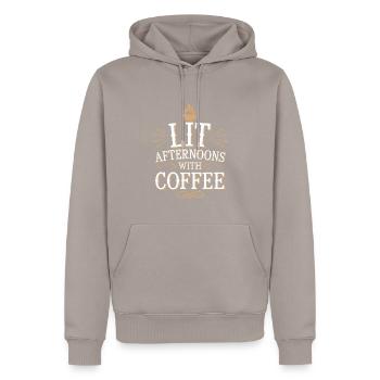 Coffee Lovers Coffee Culture Morning Coffee Barista - Men’s Premium Organic Hoodie - taupe - Front - Nico (187cm)