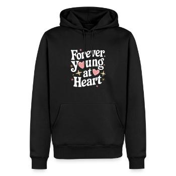 Forever Young At Heart Embrace Life's Vibrant - Männer Premium Bio Hoodie - Schwarz - Vorne - Nico (187cm)