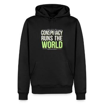 Conspiration mondiale du Nouvel Ordre Mondial - Sweat à capuche Premium bio Homme - noir - Devant - Nico (187cm)