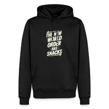 Conspiration mondiale du Nouvel Ordre Mondial - Sweat à capuche Premium bio Homme - noir - Devant - Nico (187cm)