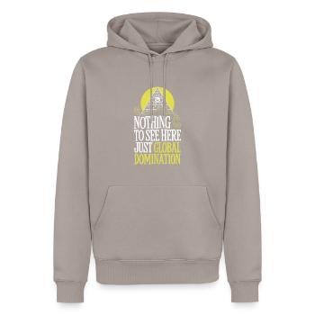 Verschwörung Der Neuen Weltordnung Globale - Männer Premium Bio Hoodie - Taupe - Vorne - Nico (187cm)