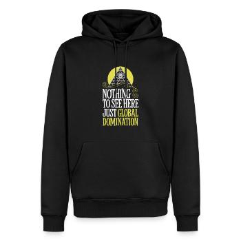 Conspiration mondiale du Nouvel Ordre Mondial - Sweat à capuche Premium bio Homme - noir - Devant - Nico (187cm)