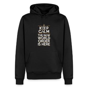 Conspiration mondiale du Nouvel Ordre Mondial - Sweat à capuche Premium bio Homme - noir - Devant - Nico (187cm)