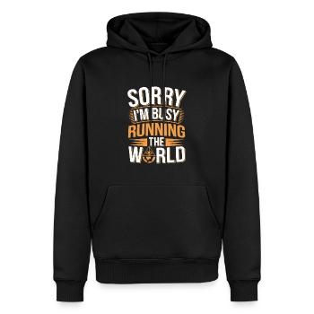 Conspiration mondiale du Nouvel Ordre Mondial - Sweat à capuche Premium bio Homme - noir - Devant - Nico (187cm)