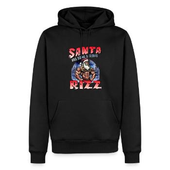 Santa Hat Rizz Kultur Weihnachten - Männer Premium Bio Hoodie - Schwarz - Vorne - Nico (187cm)