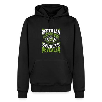 Lézard Peuple Reptile Conspiration Et Secret - Sweat à capuche Premium bio Homme - noir - Devant - Nico (187cm)