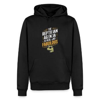 Lézard Peuple Reptile Conspiration Et Secret - Sweat à capuche Premium bio Homme - noir - Devant - Nico (187cm)