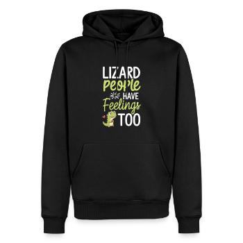 Lézard Peuple Reptile Conspiration Et Secret - Sweat à capuche Premium bio Homme - noir - Devant - Nico (187cm)