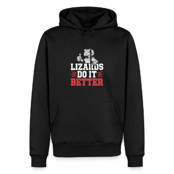 Lizard People Reptile Conspiracy And Secret - Männer Premium Bio Hoodie - Schwarz - Vorne - Nico (187cm)