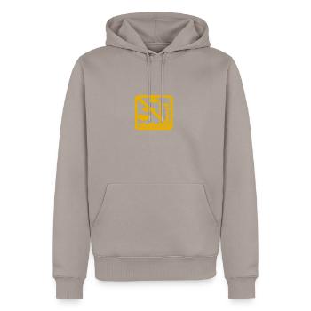 INTERD FACTORY 1 - Men’s Premium Organic Hoodie - taupe - Front - Nico (187cm)