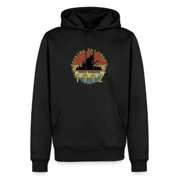 33. Geburtstag Rocking this planet GIT 01/1992 - Männer Premium Bio Hoodie - Schwarz - Vorne - Nico (187cm)